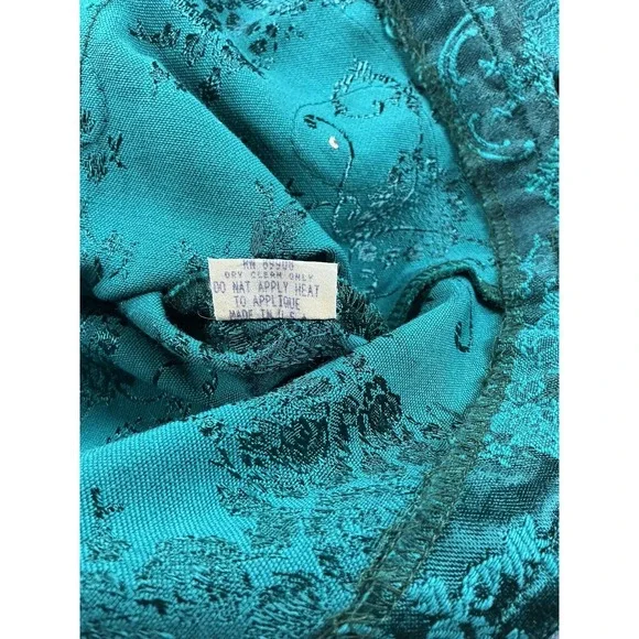 Nah Nah Jacket Womens 8P Green Floral Brocade Button Front Petite Formal - Picture 7 of 10